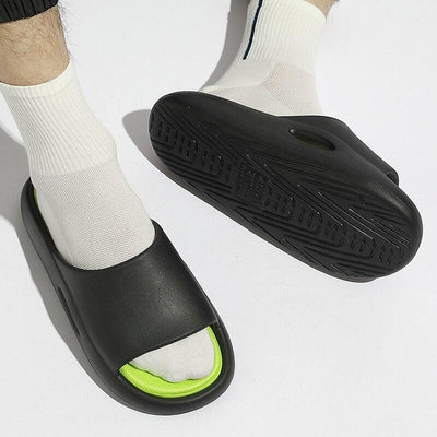 Summer Women Slippers Runway Shoes Outdoor Slides Men Flip Flops Thick Sole Non-slip Beach Pool Outdoor Slippers Anti-Slip Shower Spa Bath Pool Gym Slides Flip Flop Open Toe Comfortable Soft Sandals Casual Shoes