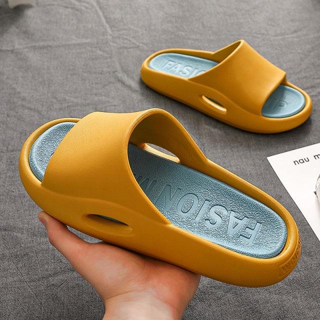 Summer Women Slippers Runway Shoes Outdoor Slides Men Flip Flops Thick Sole Non-slip Beach Pool Outdoor Slippers Anti-Slip Shower Spa Bath Pool Gym Slides Flip Flop Open Toe Comfortable Soft Sandals Casual Shoes