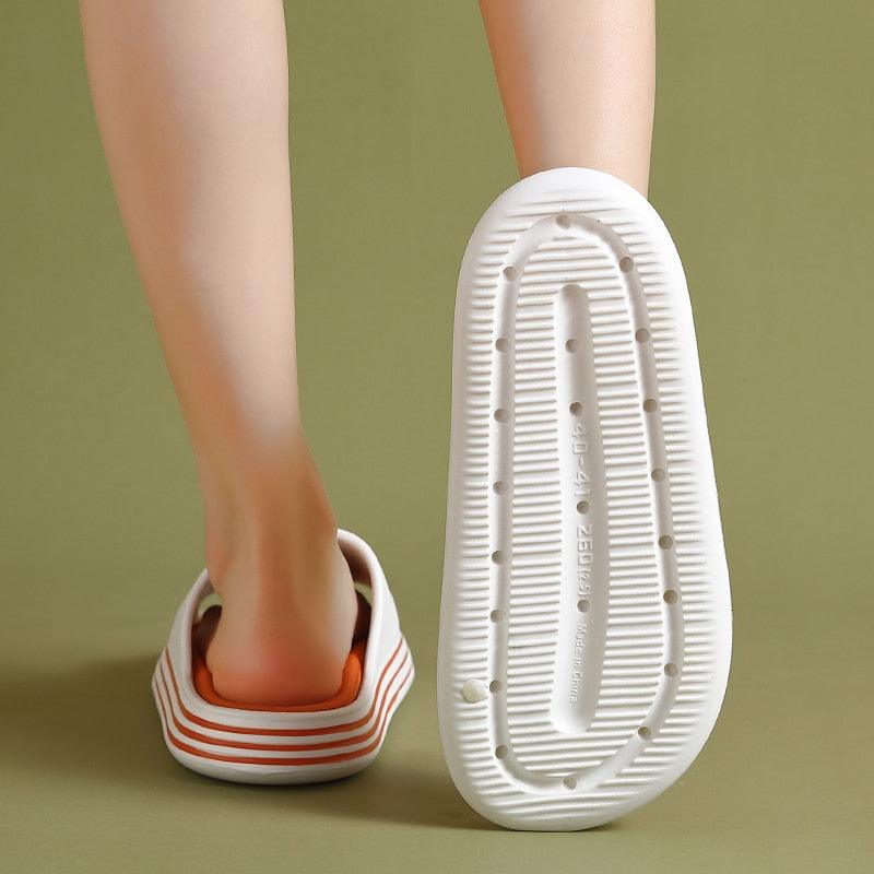 Summer Women Slippers Runway Shoes Outdoor Slides Men Flip Flops Thick Sole Non-slip Beach Pool Outdoor Slippers Anti-Slip Shower Spa Bath Pool Gym Slides Flip Flop Open Toe Comfortable Soft Sandals Casual Shoes