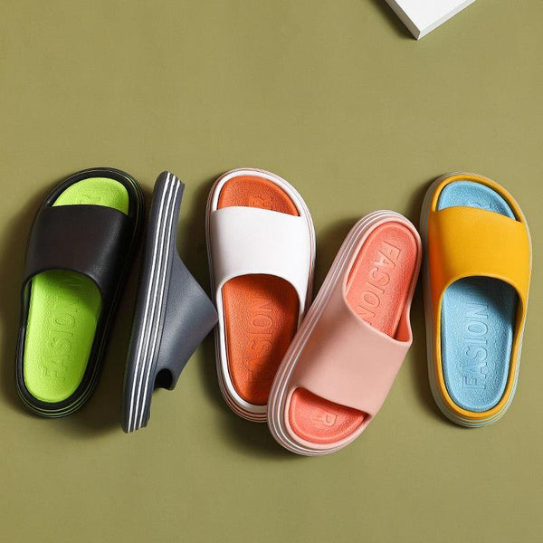 Summer Women Slippers Runway Shoes Outdoor Slides Men Flip Flops Thick Sole Non-slip Beach Pool Outdoor Slippers Anti-Slip Shower Spa Bath Pool Gym Slides Flip Flop Open Toe Comfortable Soft Sandals Casual Shoes