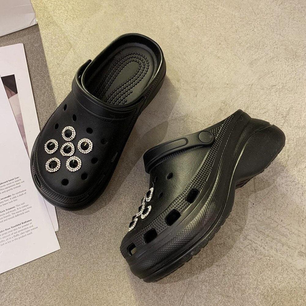 Summer Womens Platform Garden Shoes Clogs Outdoor Beach Slippers Clogs Slippers For Women’s Fashion Comfortable Slip On Slides Shoes For Everyday