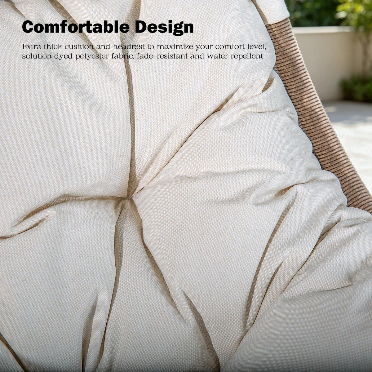 Peakhome Furnishings Outdoor Patio Wicker Swing Chair Without Stand