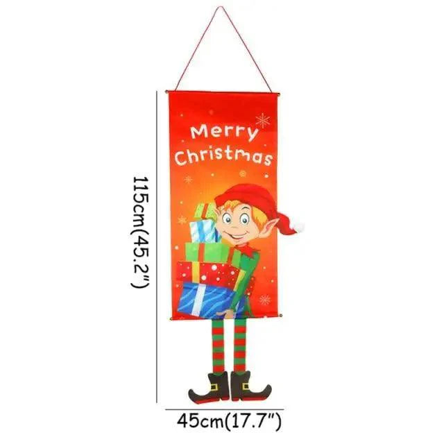 Super Cute Merry Christmas Decorations For Home Ornaments Garland New Year Xmas Door Decor Hanging Cloth Gifts