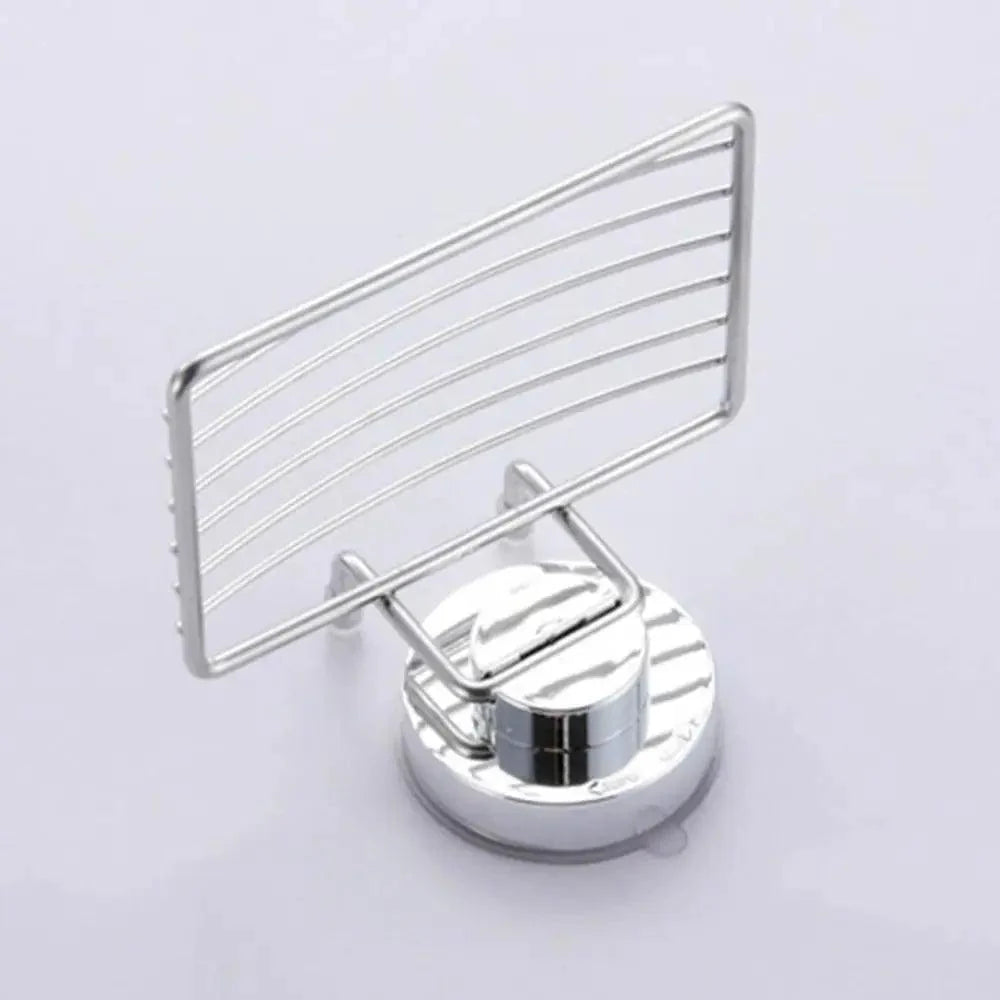 Super Strong Vacuum Suction Cup Soap Holder Drain Stainless Steel Wall-Mounted Soap Dish Shower Box Dish Punch-Free Bathroom Accessories Bathroom Soap Dish Holder Shower Soap Dish Saver Tray Bar Soap Sponge Holder for Shower Bathroom And Kitchen