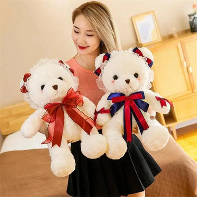Superior Quality Cute Teddy Bear With Dress Plush Doll Stuffed Animals Kids Toys Room Decor, Christmas,VE Valentine Gifts