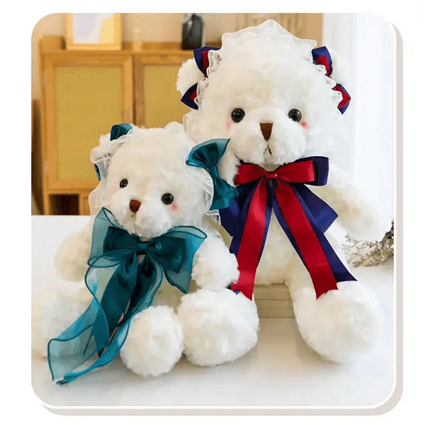 Superior Quality Cute Teddy Bear With Dress Plush Doll Stuffed Animals Kids Toys Room Decor, Christmas,VE Valentine Gifts