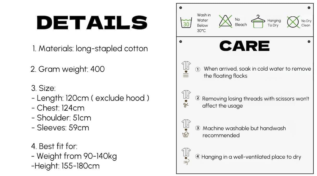 Retro 100% ORGANIC Long-stapled Cotton Hooded Stripe Bath Robe