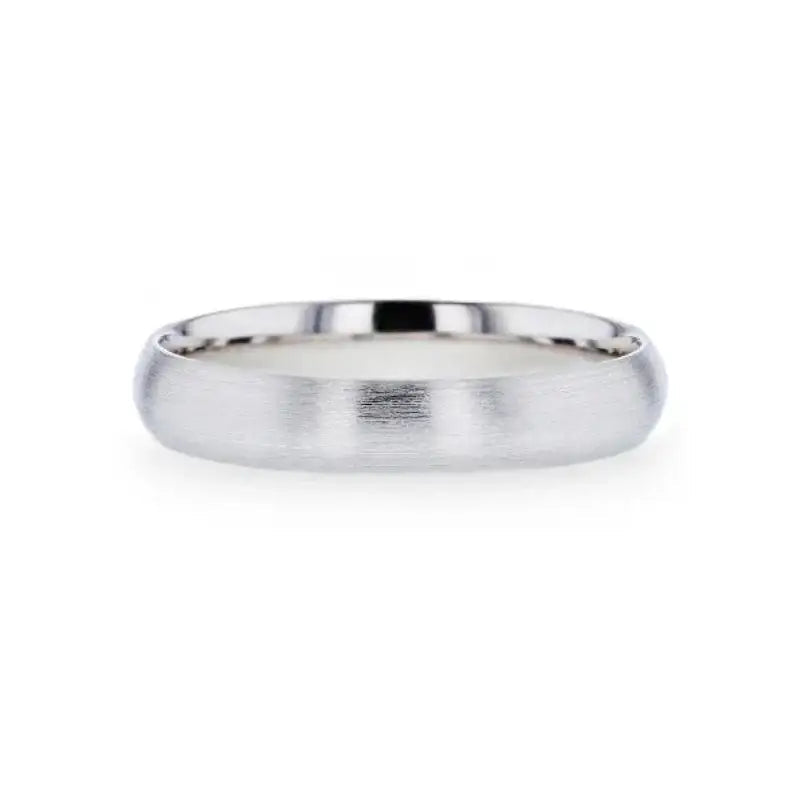 EMPEROR Silver Brushed Finish Domed Wedding Band - 4mm & 8mm