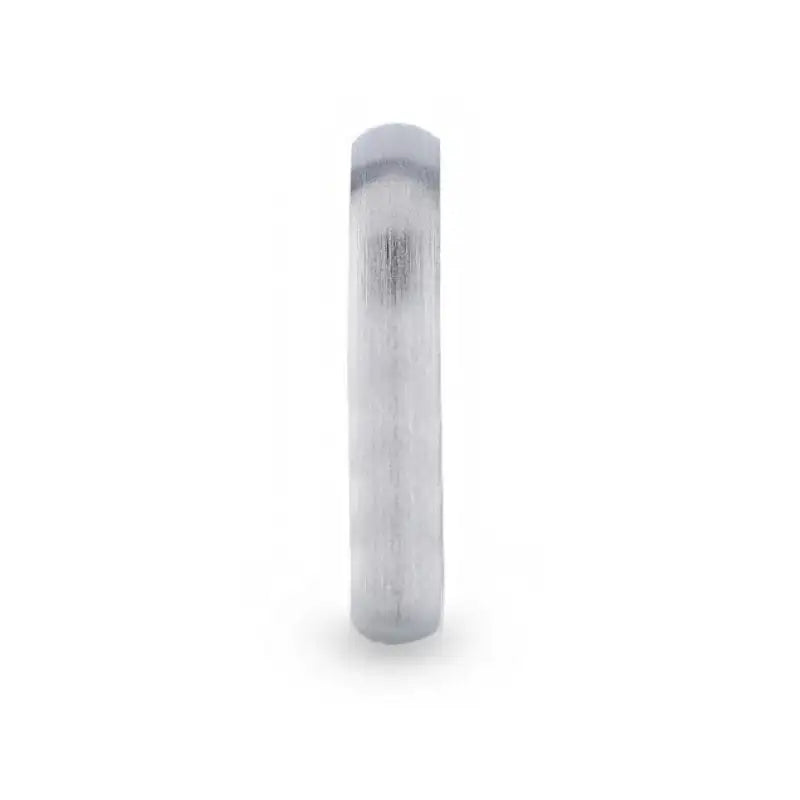 EMPEROR Silver Brushed Finish Domed Wedding Band - 4mm & 8mm