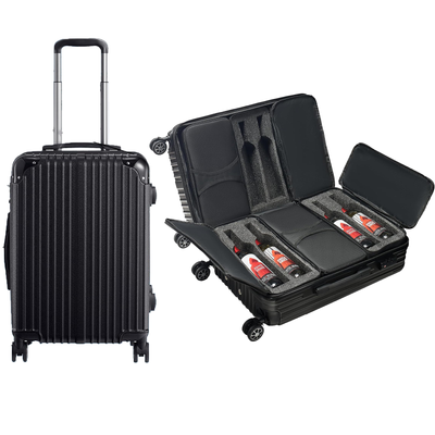Wine Suitcase for Airplanes 12 Bottle, With Wine Carrier Cases Bags, Black Luggage Carrier with TSA Approved Lock and Removable Inserts to Carry Wine Liquor Alcohol During Travel, Gift For Wine Lovers