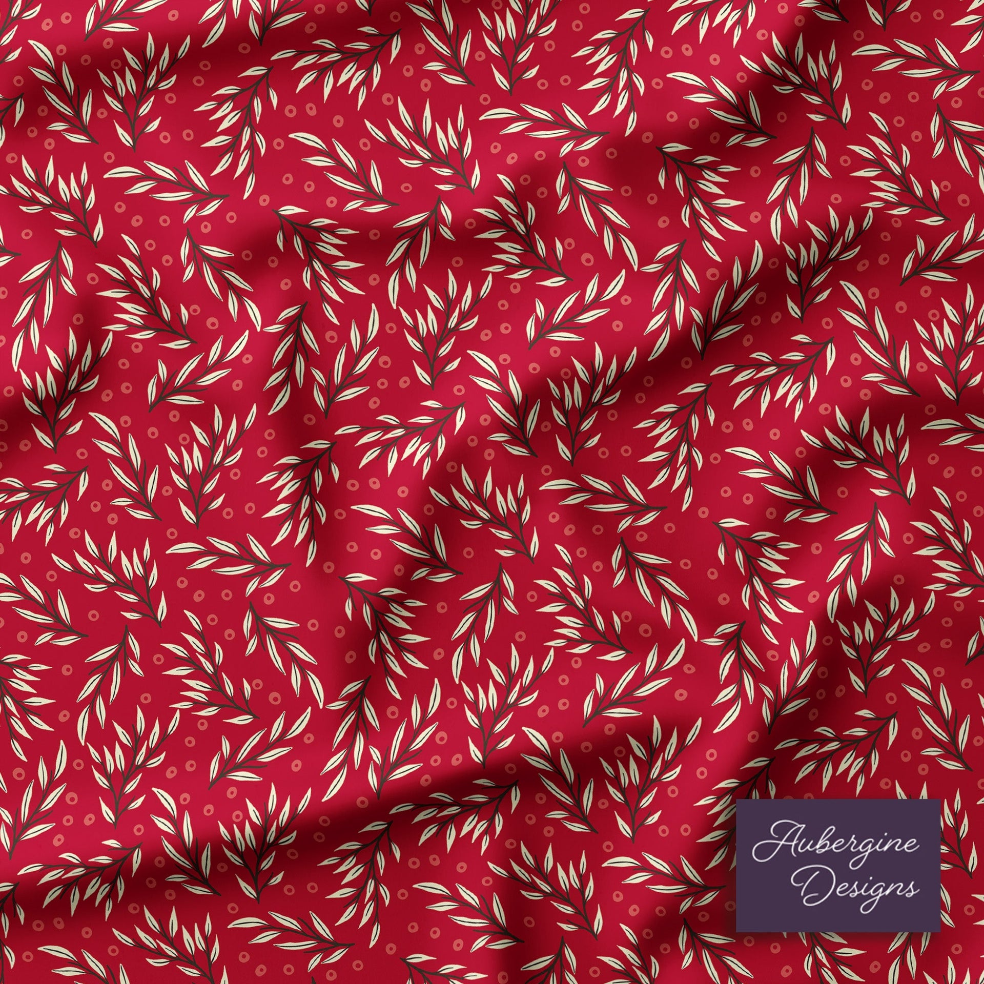 Window Curtain Set - Cotton Blend (2 Panels) | Apple | William Morris Inspired Collection