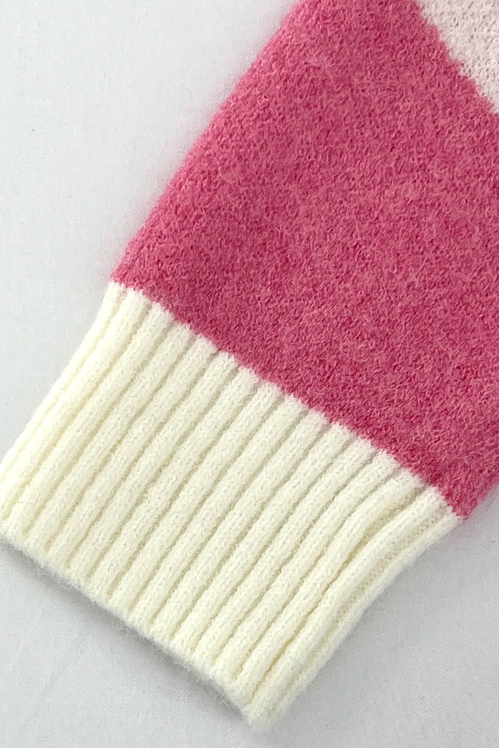 Sweet style color blocked versatile knitted sweater for women