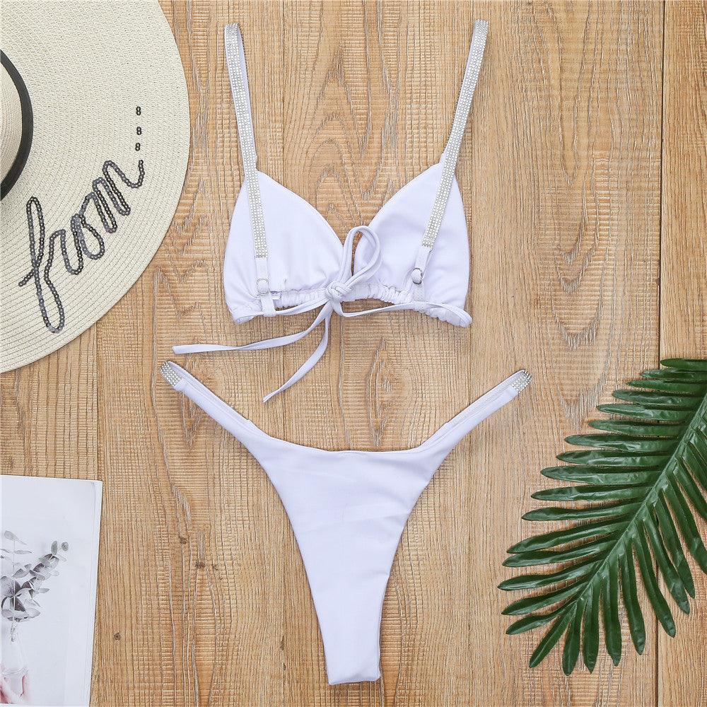 Swimwear Women Micro Bikini  Solid  Black G-String Swimsuits Bathers Bathing Suit 2 Piece Set  Bikinis For Women  Bathing Suit Women's Two-Piece Swimwear