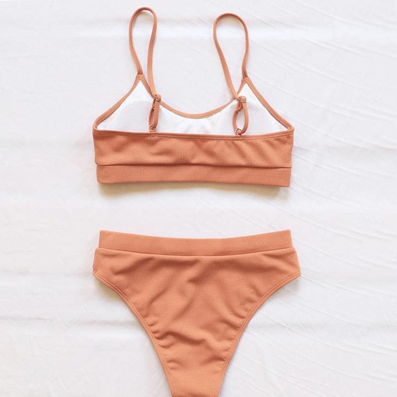 Swimwear Women Swimsuit Push Up Bikinis Fashion Women's Solid Color Bikini Pad Swimwear Swimsuit Beachwear Set Triangle Bikini Bathing Suits