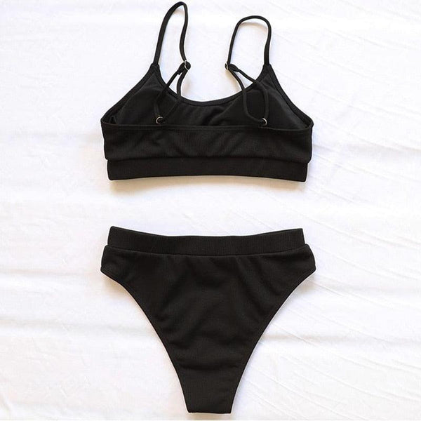 Swimwear Women Swimsuit Push Up Bikinis Fashion Women's Solid Color Bikini Pad Swimwear Swimsuit Beachwear Set Triangle Bikini Bathing Suits