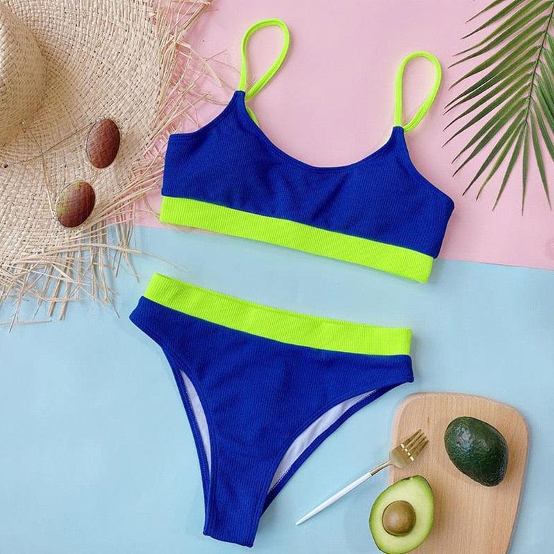 Swimwear Women Swimsuit Push Up Bikinis Fashion Women's Solid Color Bikini Pad Swimwear Swimsuit Beachwear Set Triangle Bikini Bathing Suits
