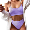 Swimwear Women Swimsuit Push Up Bikinis Fashion Women's Solid Color Bikini Pad Swimwear Swimsuit Beachwear Set Triangle Bikini Bathing Suits