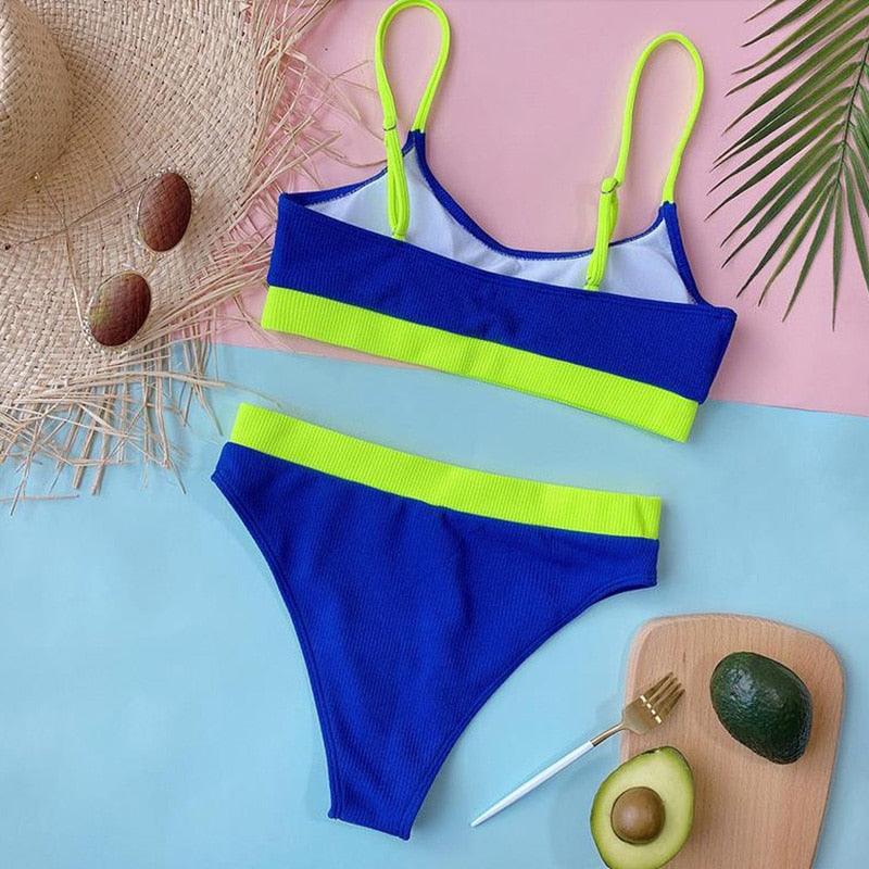 Swimwear Women Swimsuit Push Up Bikinis Fashion Women's Solid Color Bikini Pad Swimwear Swimsuit Beachwear Set Triangle Bikini Bathing Suits