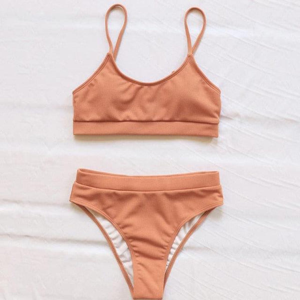 Swimwear Women Swimsuit Push Up Bikinis Fashion Women's Solid Color Bikini Pad Swimwear Swimsuit Beachwear Set Triangle Bikini Bathing Suits