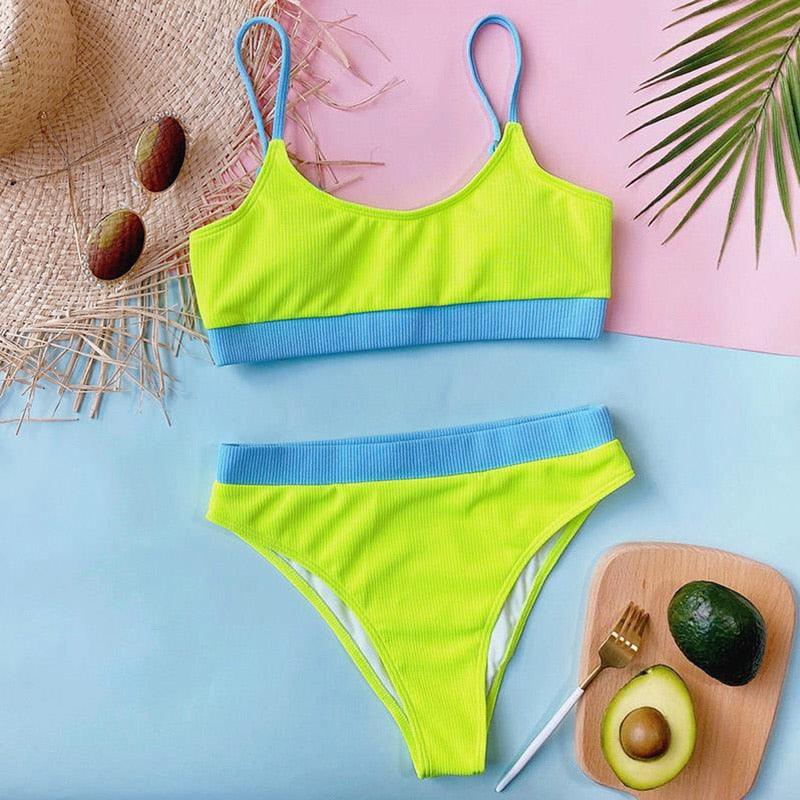 Swimwear Women Swimsuit Push Up Bikinis Fashion Women's Solid Color Bikini Pad Swimwear Swimsuit Beachwear Set Triangle Bikini Bathing Suits