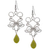Swirl Teardrop Stone Earrings - Serpentine