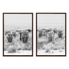 Sylvie Herd of Highland Cows Framed Canvas by The Creative Bunch Studio - Brown / 2 Piece 23x33