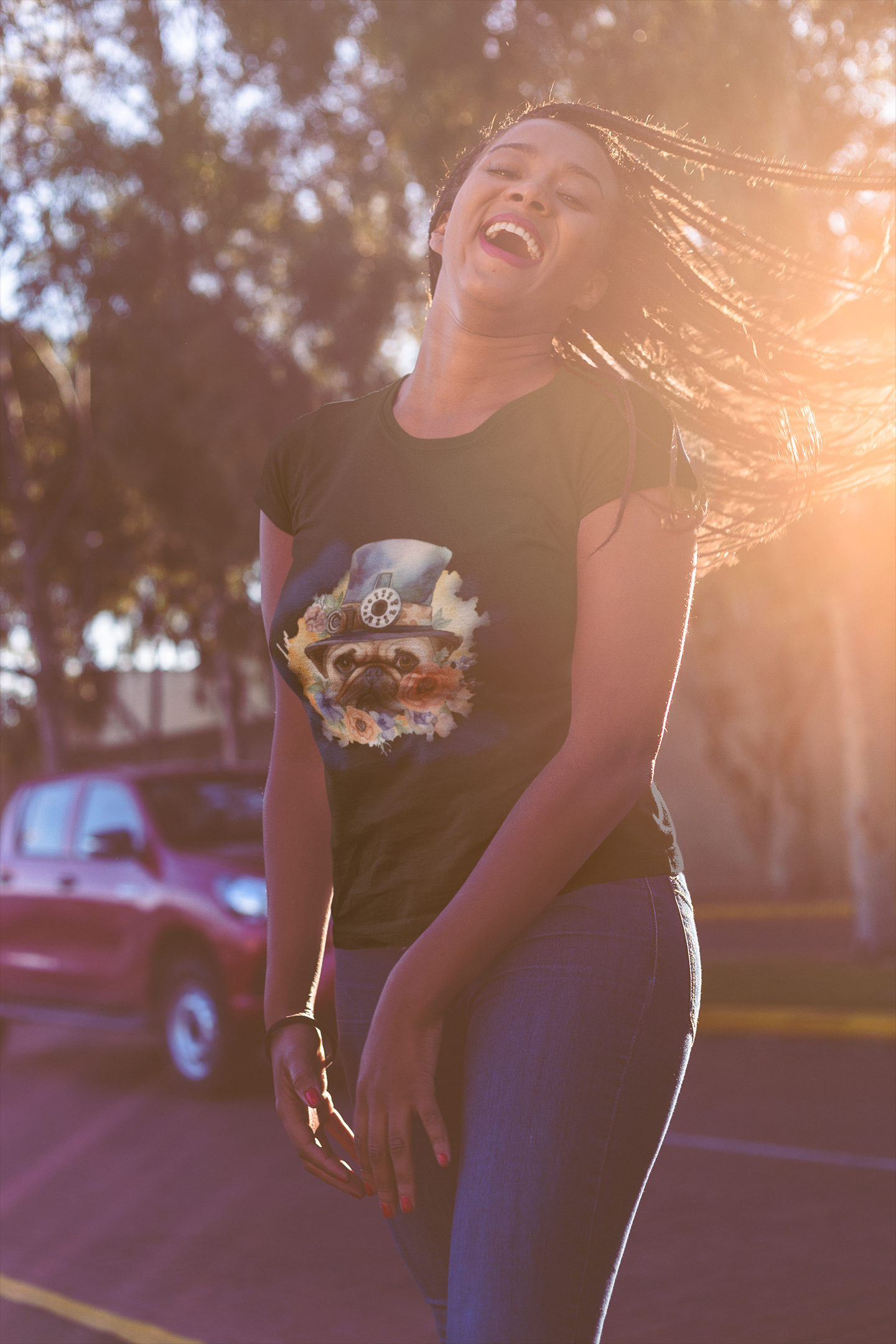 Steampunk Pug Slim Fit Favorite Tee