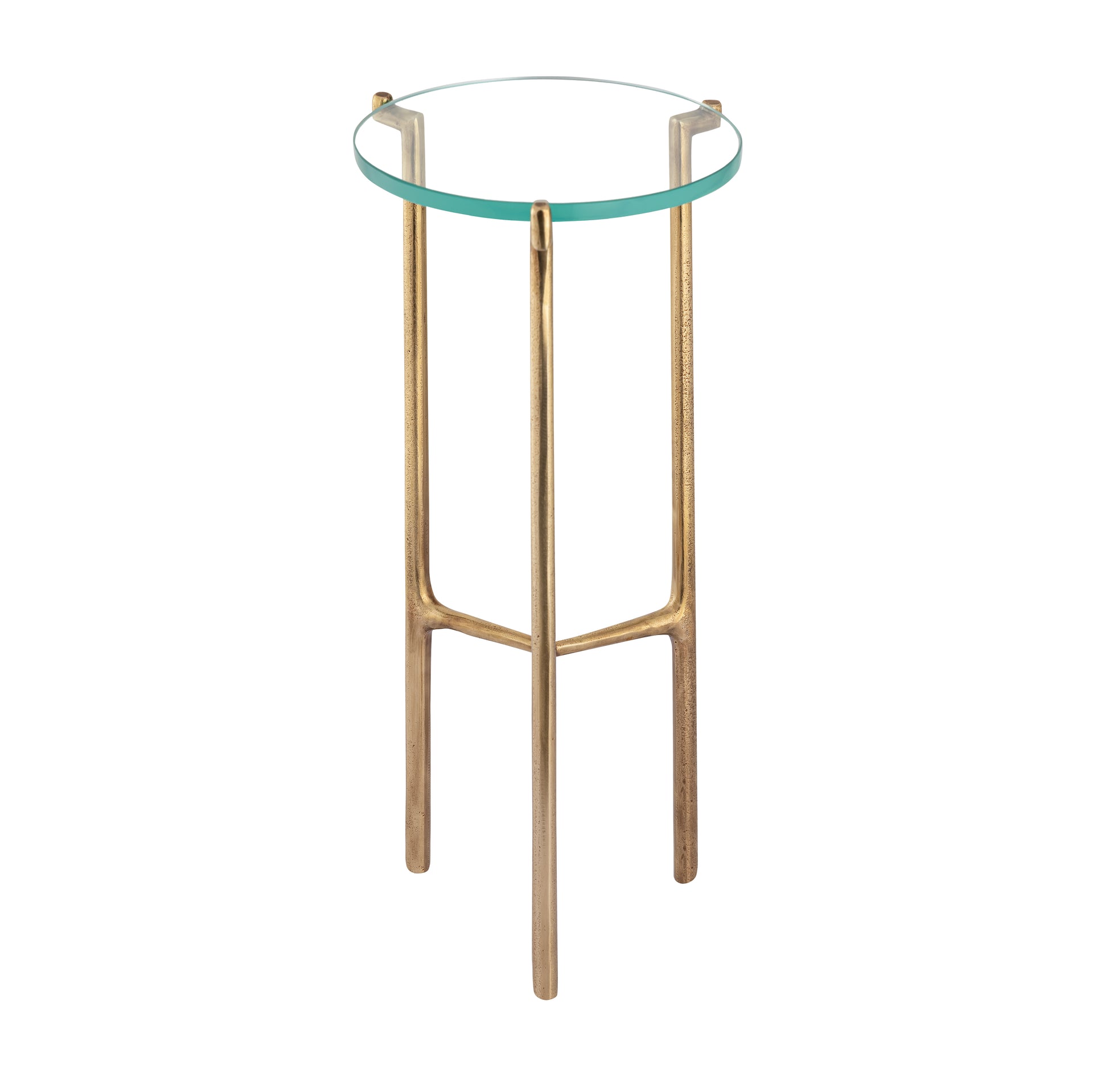 Bump Out Accent Table - Aged Brass