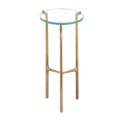 Bump Out Accent Table - Aged Brass