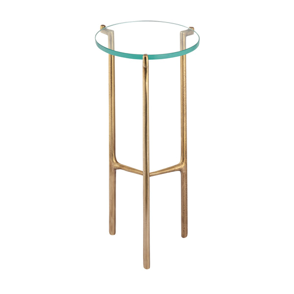 Bump Out Accent Table - Aged Brass