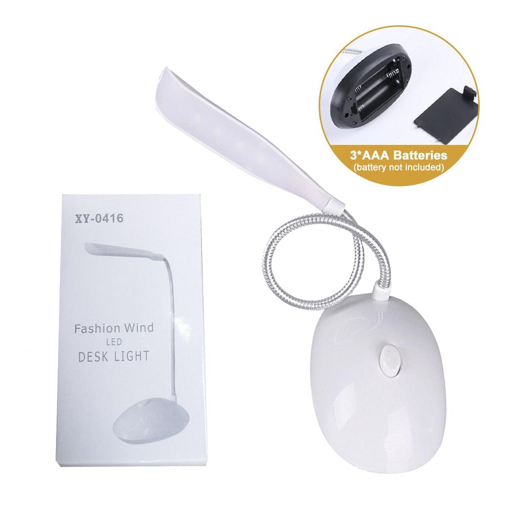 Table Lamp For Study LED Desk Lamp 3XAAA Battery Not Include Dimmable Mini Table Top Lantern Cute Book Light Office Smart Decorative Table Lamp Cute Study Lamps for Bedroom Décor