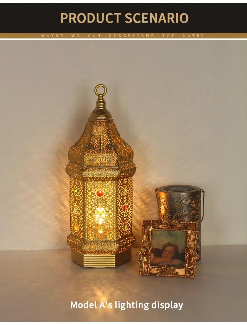 Table Lamp - Portable Iron Art Metal Long