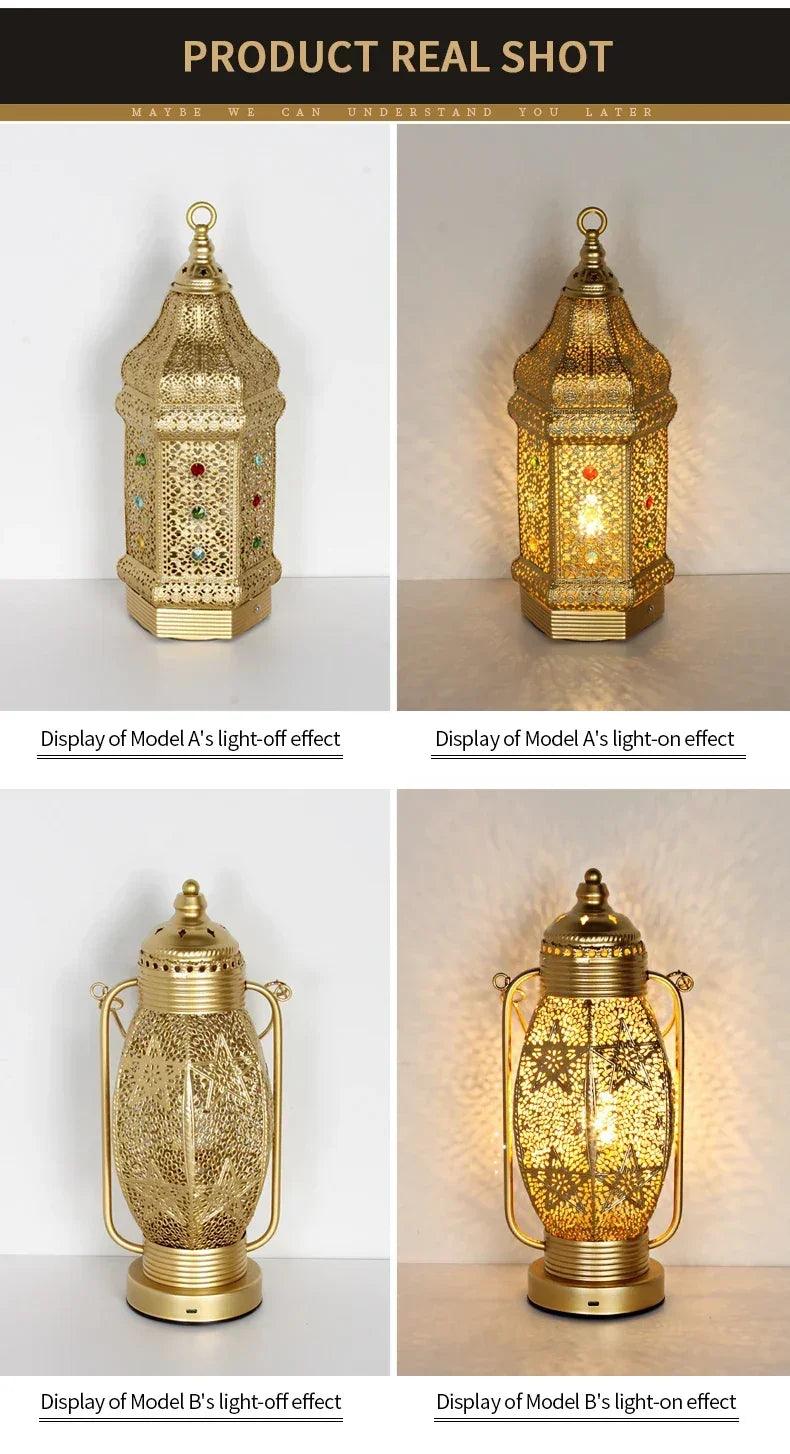 Table Lamp - Portable Iron Art Metal Long