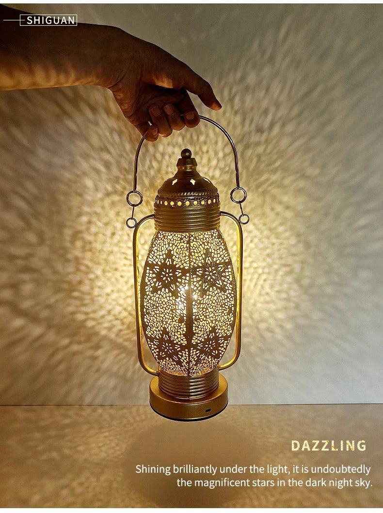 Table Lamp - Portable Iron Art Metal Long