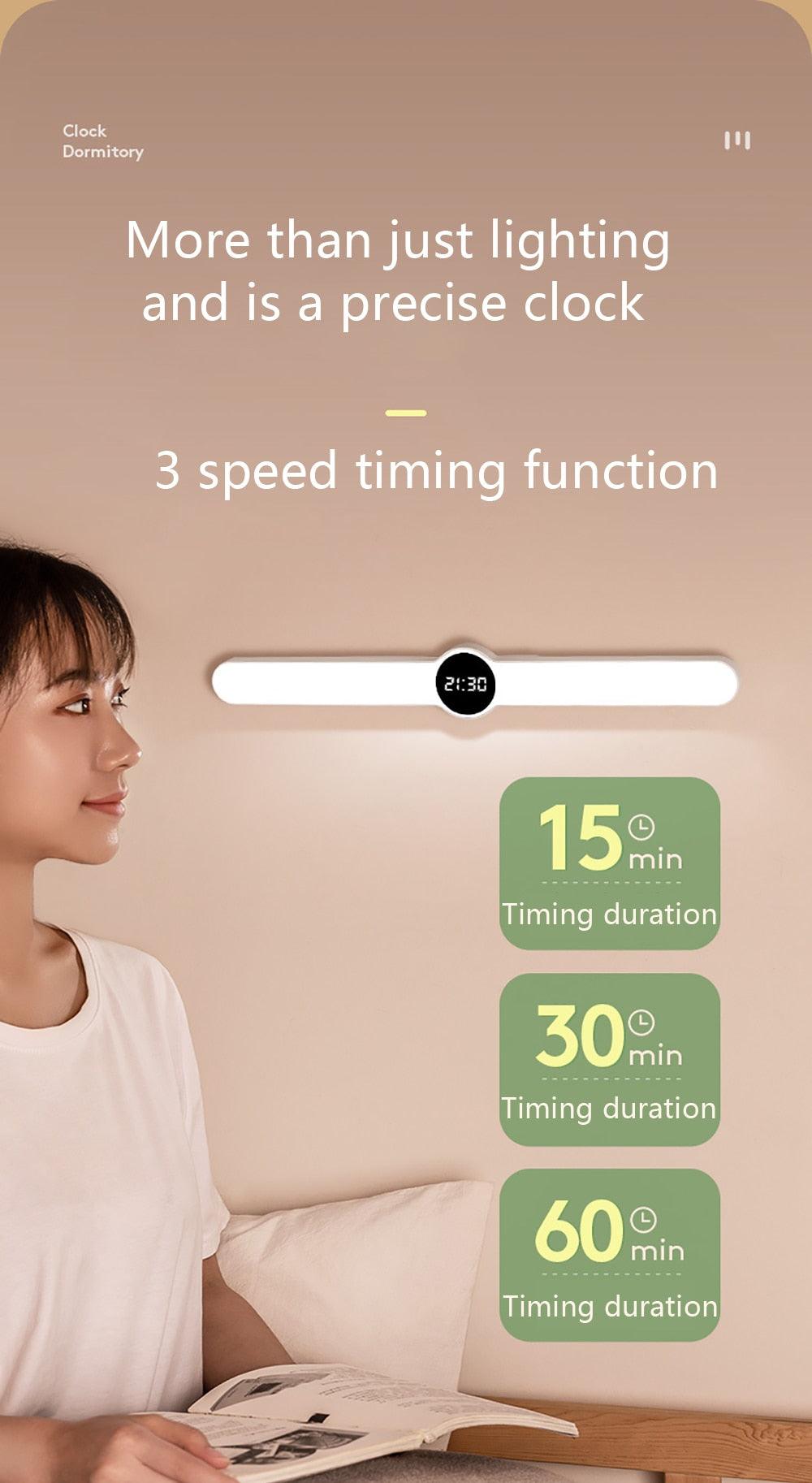 Table Lamp Table Clock USB Lamp Magnetic Led Desk Lamp Study Office Light Rechargeable Bedroom Bedside Children Lamp Decorative Table Lamp Cute Study Lamps for Bedroom Décor