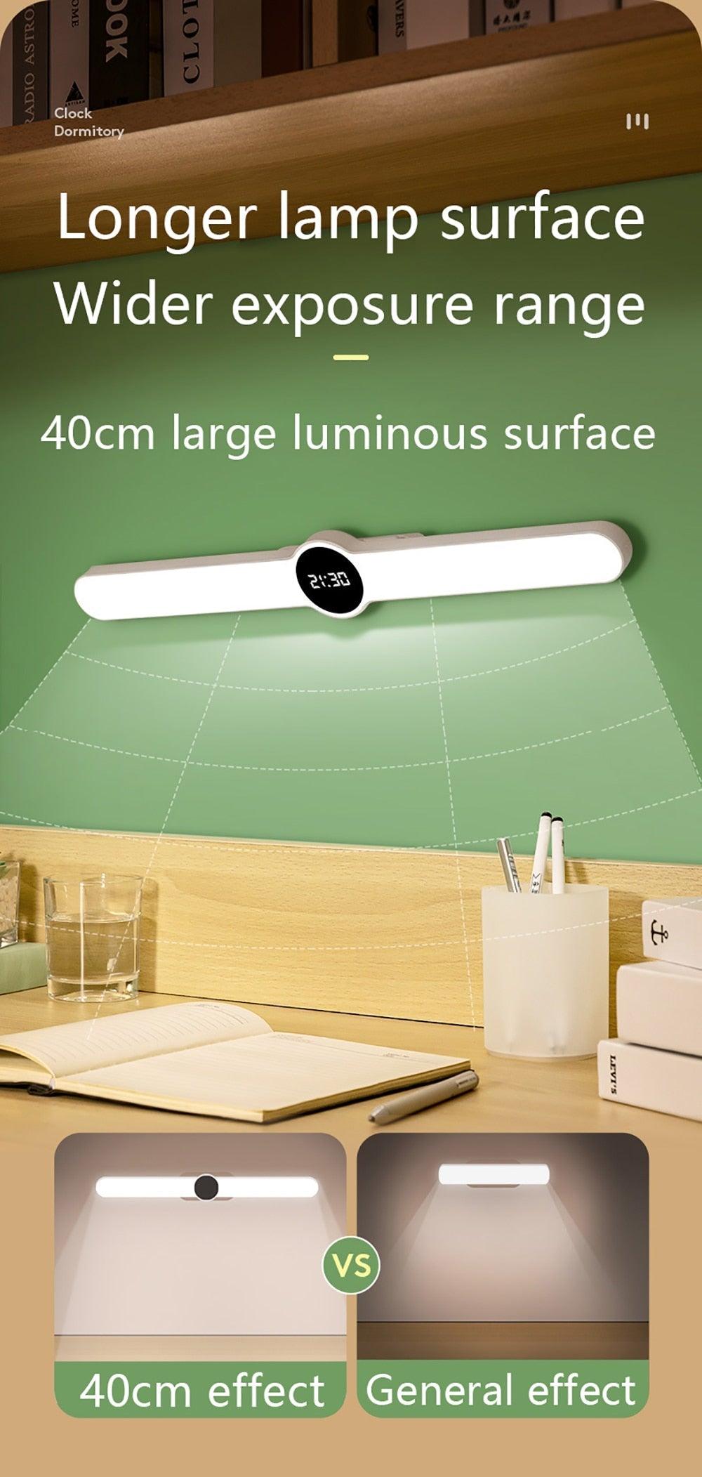 Table Lamp Table Clock USB Lamp Magnetic Led Desk Lamp Study Office Light Rechargeable Bedroom Bedside Children Lamp Decorative Table Lamp Cute Study Lamps for Bedroom Décor