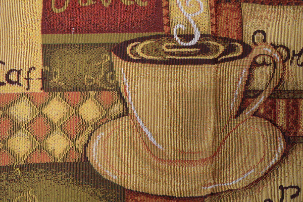 DaDa Bedding Smell of Coffee Cup Latte Java Brown Tapestry Table Runner Cloth (9912)