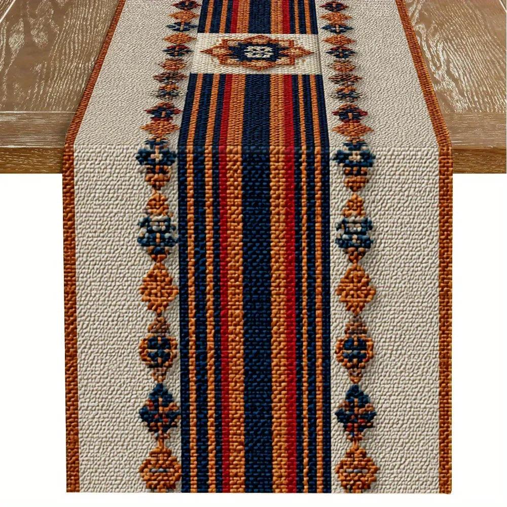 Table Runner - Geometric Polyester Striped