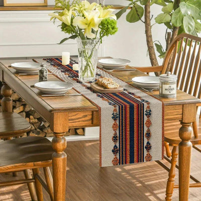 Table Runner - Geometric Polyester Striped