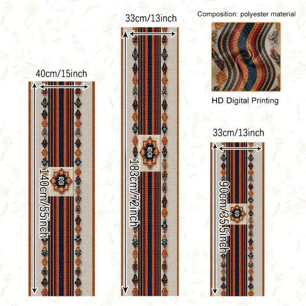 Table Runner - Geometric Polyester Striped
