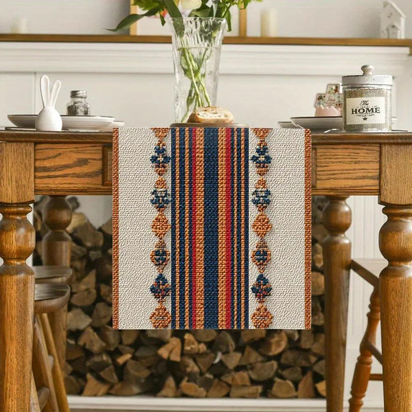 Table Runner - Geometric Polyester Striped