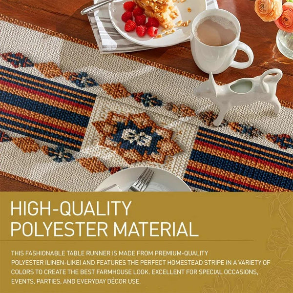 Table Runner - Geometric Polyester Striped