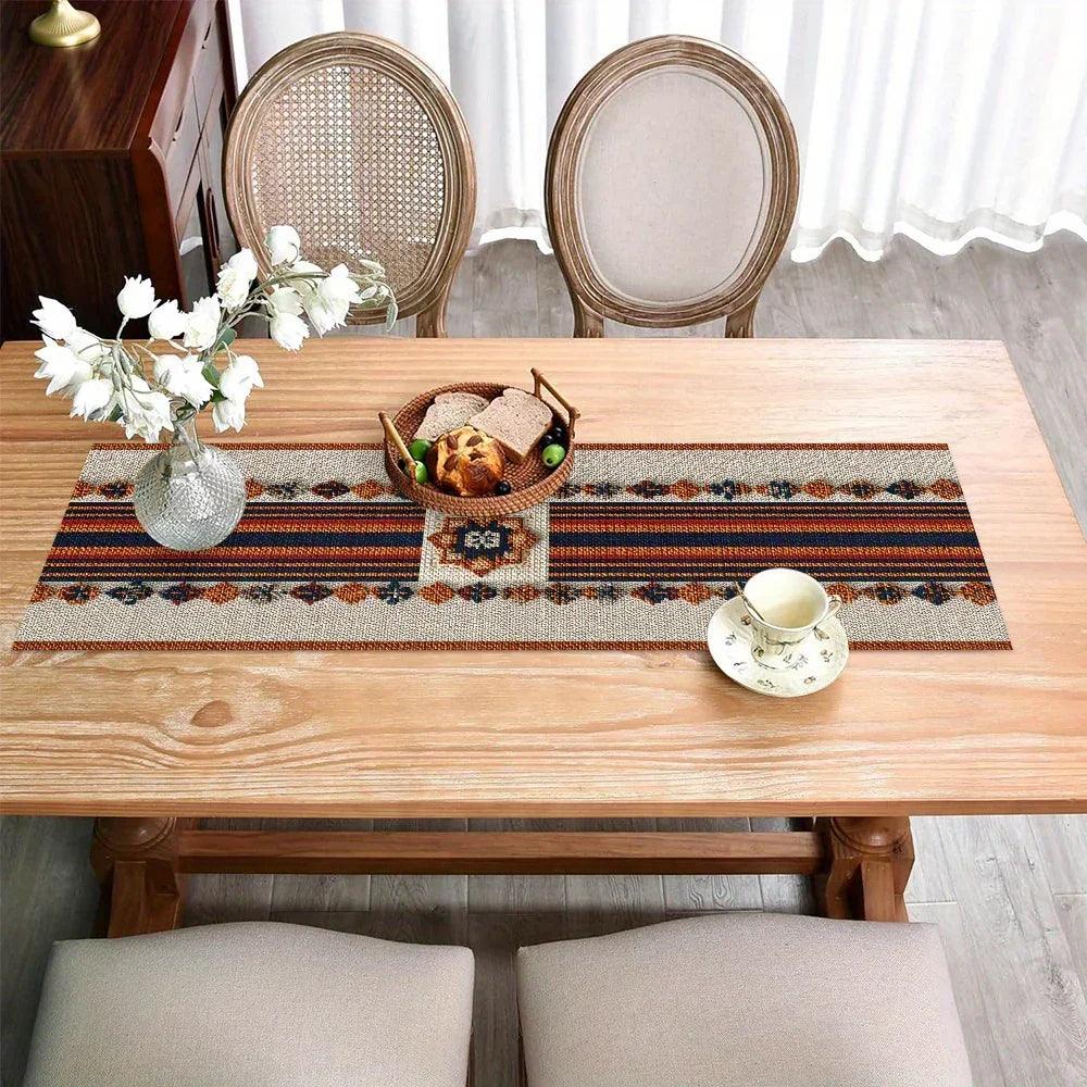 Table Runner - Geometric Polyester Striped