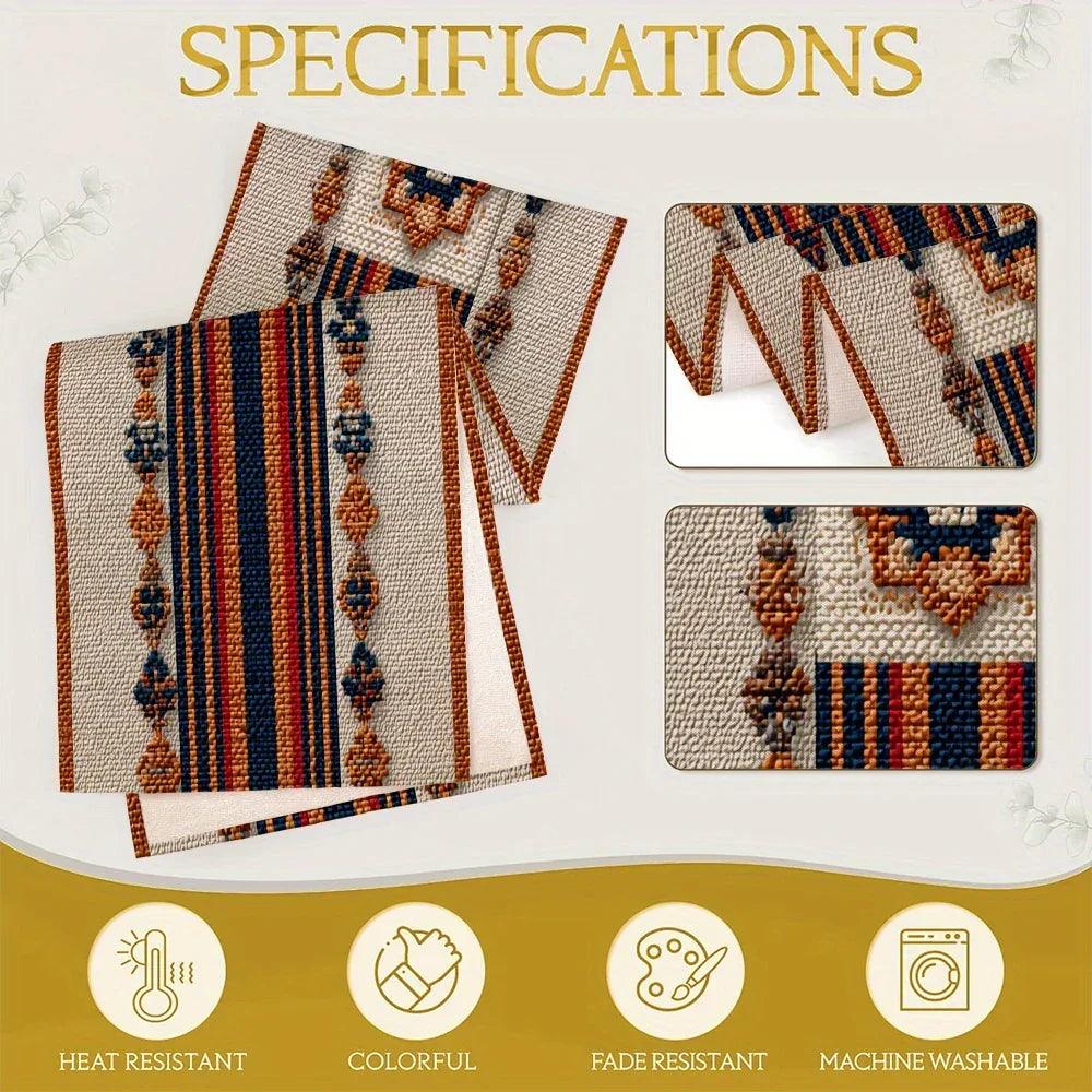 Table Runner - Geometric Polyester Striped