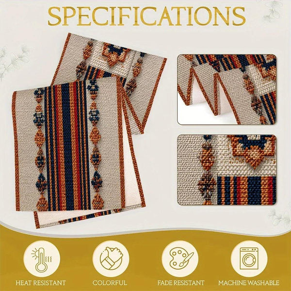 Table Runner - Geometric Polyester Striped
