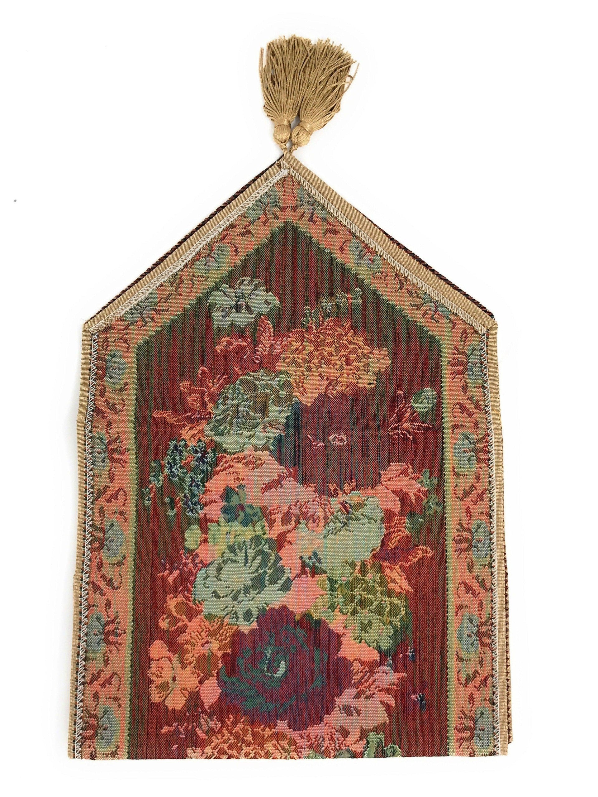 DaDa Bedding Breath of Spring Colorful Floral Beige Brown Tapestry Dining Table Runner (3089)