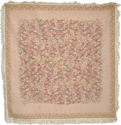 DaDa Bedding Wildflower Wonderland Floral Golden Beige Tan Square Dining Table Cloth (3100)