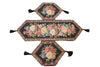 Tache Set of 3 Colorful Country Rustic Black Floral Midnight Awakening Table Runner Set