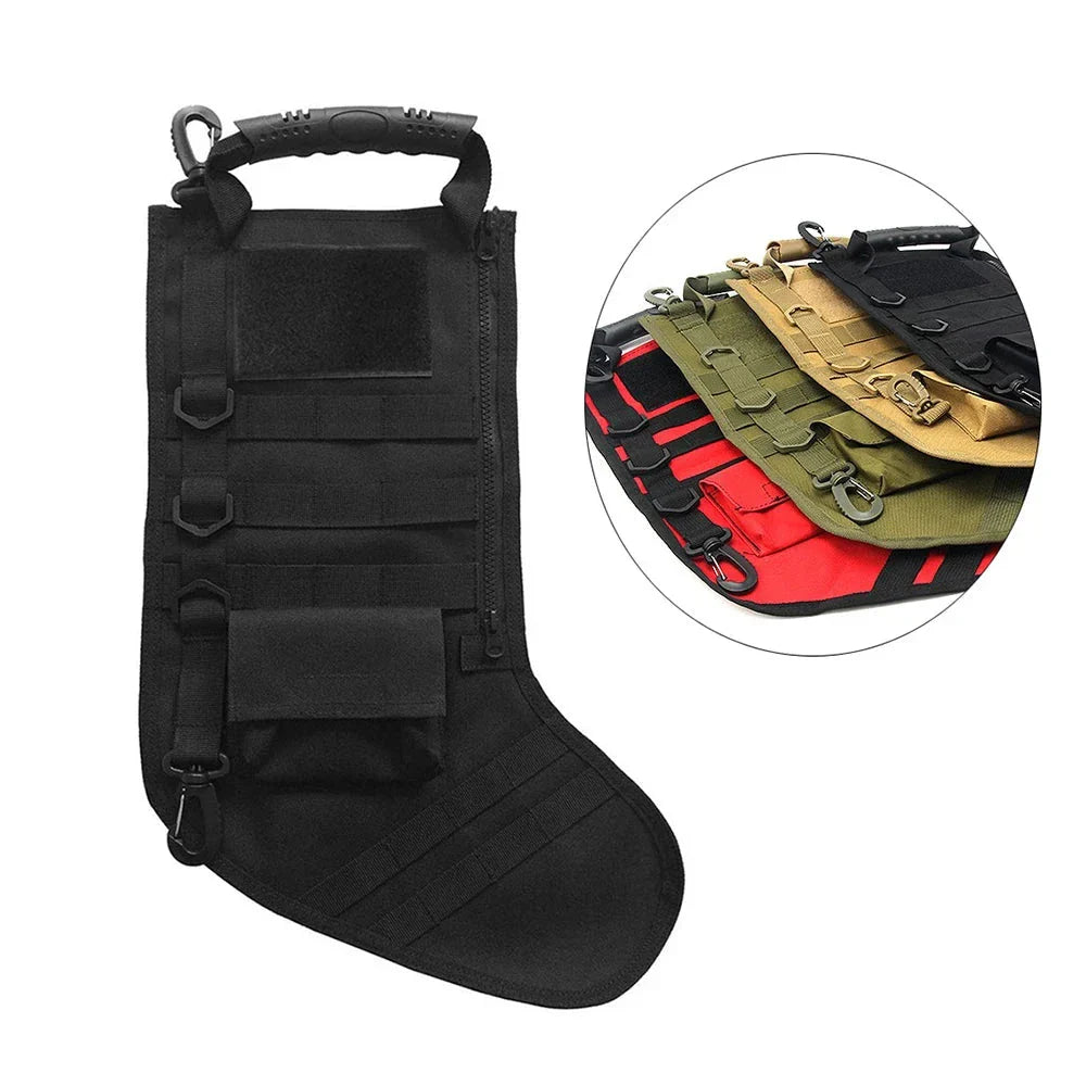 Tactical Christmas Stocking Bag Ruck up Hanging Santa Stocking Christmas Decoration Gifts Stocking Bag