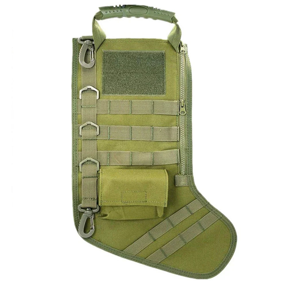 Tactical Christmas Stocking Bag Ruck up Hanging Santa Stocking Christmas Decoration Gifts Stocking Bag